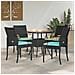 Sedie da giardino 4 pcs Nero e Turchese Polyrattan e acacia - Foto miniatura 2