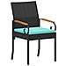 Sedie da giardino 4 pcs Nero e Turchese Polyrattan e acacia - Foto miniatura 4