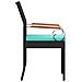 Sedie da giardino 4 pcs Nero e Turchese Polyrattan e acacia - Foto miniatura 7