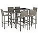 Set da Bar da Giardino 7 pz Grigio in Polyrattan - Foto miniatura 1
