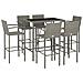 Set da Bar da Giardino 7 pz Grigio in Polyrattan - Foto miniatura 3