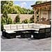 Set Divano da Giardino 11 pz Nero polyrattan - Foto miniatura 8