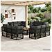 Set Divano da Giardino 13 pz Nero e Grigio scuro polyrattan - Foto miniatura 9