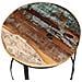 2 Pz Tavoli Da Caffè Tondi Legno Massello Di Recupero 40cm / 50cm - Foto miniatura 6