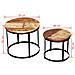 2 Pz Tavoli Da Caffè Tondi Legno Massello Di Recupero 40cm / 50cm - Foto miniatura 7