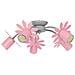 7869 Lampadario In Acciaio Da Soffitto Per Cameretta Bambini, Plafoniera Spot Fiore5, Rosa. - Foto miniatura 1