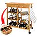 Carrello Cucina Legno Bambu 2 Cassetti Portaposate Portabottiglie 4 Scomparti - Foto miniatura 1