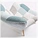 Poltroncina Imbottita In Tessuto Patchwork Azzurro Con Gambe In Faggio - Foto miniatura 4