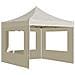 Gazebo Professionale Pieghevole Alluminio Con Pareti 2x2m Crema - Foto miniatura 7