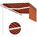 Tenda Da Sole Parasole Led Sensore Vento 4,5x3m Arancio Marrone - Foto miniatura 3