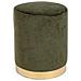 Pouf Verde Effetto Velluto Con Fascia Oro Cm 35 X 40 H - Foto miniatura 1