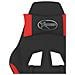 Sedia da Gaming Massaggio e Poggiapiedi Tessuto Nero e Rosso - Foto miniatura 2