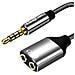 Adattatore Audio Jack 3,5 Mm A 2 Jack 3,5 Mm Femmina Linq Per Cuffie E Microfono - Foto miniatura 1