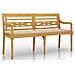 Panchina Batavia Con Cuscino Beige 150 Cm Legno Massello Teak - Foto miniatura 2