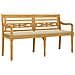 Panchina Batavia Con Cuscino Beige 150 Cm Legno Massello Teak - Foto miniatura 3
