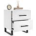 Comodino Bianco 40x35x47,5 Cm In Legno Multistrato - Foto miniatura 3