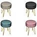 Pouf Salotto Camera Rotondo Design Moderno Modello Velvet In Tinta Unita Vari Colori Pouf Petrolio - Foto miniatura 2