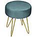 Pouf Salotto Camera Rotondo Design Moderno Modello Velvet In Tinta Unita Vari Colori Pouf Petrolio - Foto miniatura 1