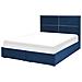 Letto Matrimoniale Con Contenitore Velluto Blu 180 X 200 Cm Vernoyes - Foto miniatura 2