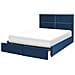 Letto Matrimoniale Con Contenitore Velluto Blu 180 X 200 Cm Vernoyes - Foto miniatura 3