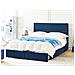 Letto Matrimoniale Con Contenitore Velluto Blu 180 X 200 Cm Vernoyes - Foto miniatura 1