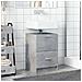 Mobile Lavabo Grigio Cemento 80x33x60 Cm In Legno Multistrato - Foto miniatura 3