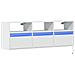 Mobile Tv A Parete Con Luci Led Bianco 130x31x45 Cm - Foto miniatura 3