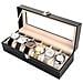 Scatola Per Orologi Con Serratura, 6 Scomparti E Piano In Vetro Black - Foto miniatura 1