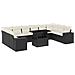 Set Divani Da Giardino 11 Pz Con Cuscini In Polyrattan Nero - Foto miniatura 2