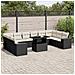 Set Divani Da Giardino 11 Pz Con Cuscini In Polyrattan Nero - Foto miniatura 1