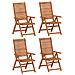 Sedie Giardino Reclinabili 4 Pz 56x72x107 Legno Massello Acacia - Foto miniatura 2