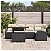 Set di Divani da Giardino 6 Pezzi con Cuscini Rattan Poly Nero, Divano da Giardino 2 Posti con Ripostiglio e Cuscini Rattan Poly Nero - Foto miniatura 3