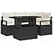 Set Divano da Giardino 5 Pezzi con Cuscini in Rattan Polyrattan Nero, Divano da Giardino 2 Posti con Cuscini in Rattan Polyrattan Nero - Foto miniatura 1