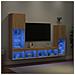 Mobili TV a Muro con LED 4pz Rovere Sonoma Legno Multistrato - Foto miniatura 2