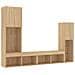 Mobili TV a Muro con LED 4pz Rovere Sonoma Legno Multistrato - Foto miniatura 3