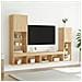 Mobili TV a Muro con LED 4pz Rovere Sonoma Legno Multistrato - Foto miniatura 4