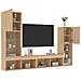 Mobili TV a Muro con LED 4pz Rovere Sonoma Legno Multistrato - Foto miniatura 5