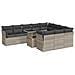Set Divani da Giardino 11 pz con Cuscini in Polyrattan Grigio - Foto miniatura 1