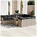Set Divani da Giardino 11 pz con Cuscini in Polyrattan Grigio - Foto miniatura 2