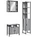 Set Mobili da Bagno 3 pz Grigio Sonoma in Legno Multistrato - Foto miniatura 1