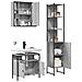 Set Mobili da Bagno 3 pz Grigio Sonoma in Legno Multistrato - Foto miniatura 4