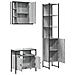 Set Mobili da Bagno 3 pz Grigio Sonoma in Legno Multistrato - Foto miniatura 5