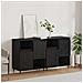 Sideboards 2 pcs Rovere nero 120 x 35 x 70 cm Legno multistrato - Foto miniatura 2