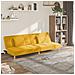 Divano Letto a 2 Posti con 2 Cuscini Giallo in Tessuto - Foto miniatura 2