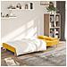 Divano Letto a 2 Posti con 2 Cuscini Giallo in Tessuto - Foto miniatura 3