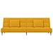 Divano Letto a 2 Posti con 2 Cuscini Giallo in Tessuto - Foto miniatura 5