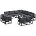 Set Divano da Giardino con cuscino 11 pcs Nero Alluminio - Foto miniatura 1