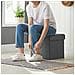 Pouf contenitore grigio scuro con seduta pieghevole per soggiorno - Foto miniatura 2