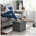 Pouf contenitore grigio scuro con seduta pieghevole per soggiorno - Foto miniatura 3
