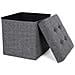 Pouf contenitore grigio scuro con seduta pieghevole per soggiorno - Foto miniatura 1